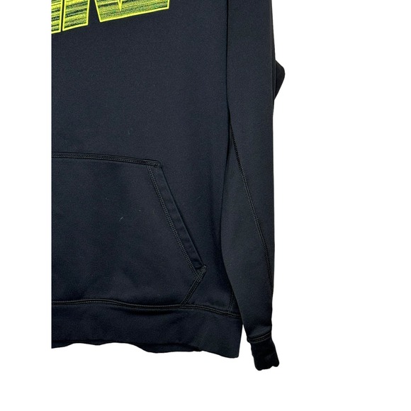 Nike Men Hoodie Sweatshirt Therma Fit Spell Out Logo Pullover Black Size Large - Picture 2 of 10